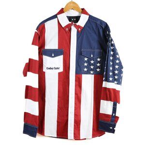 COWBOY CARTER Tour Beyoncé Official Merch Woven American Flag Shirt Large Unisex